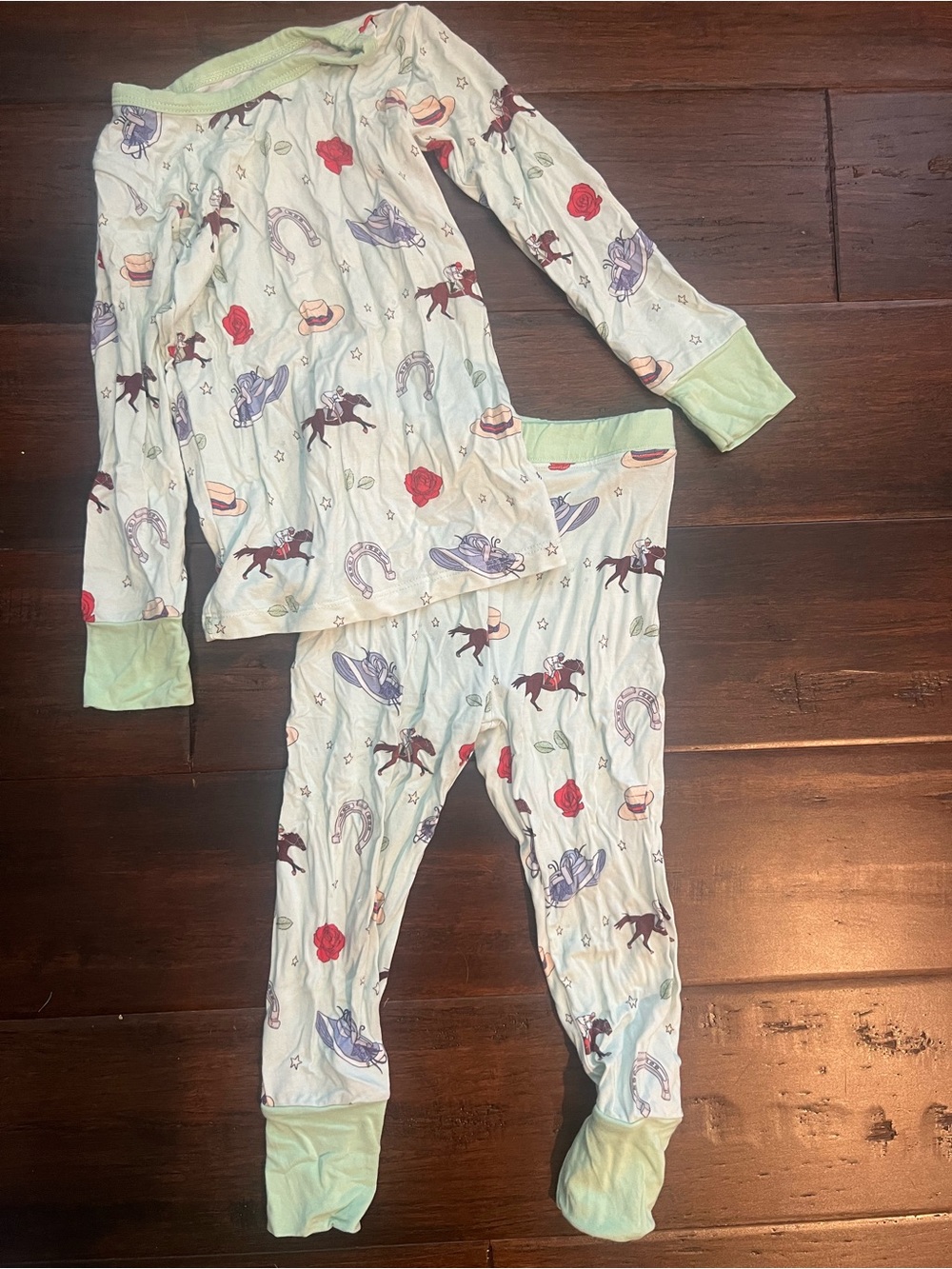 Toddlers' Light Green Cowgirl Print Pajama Set